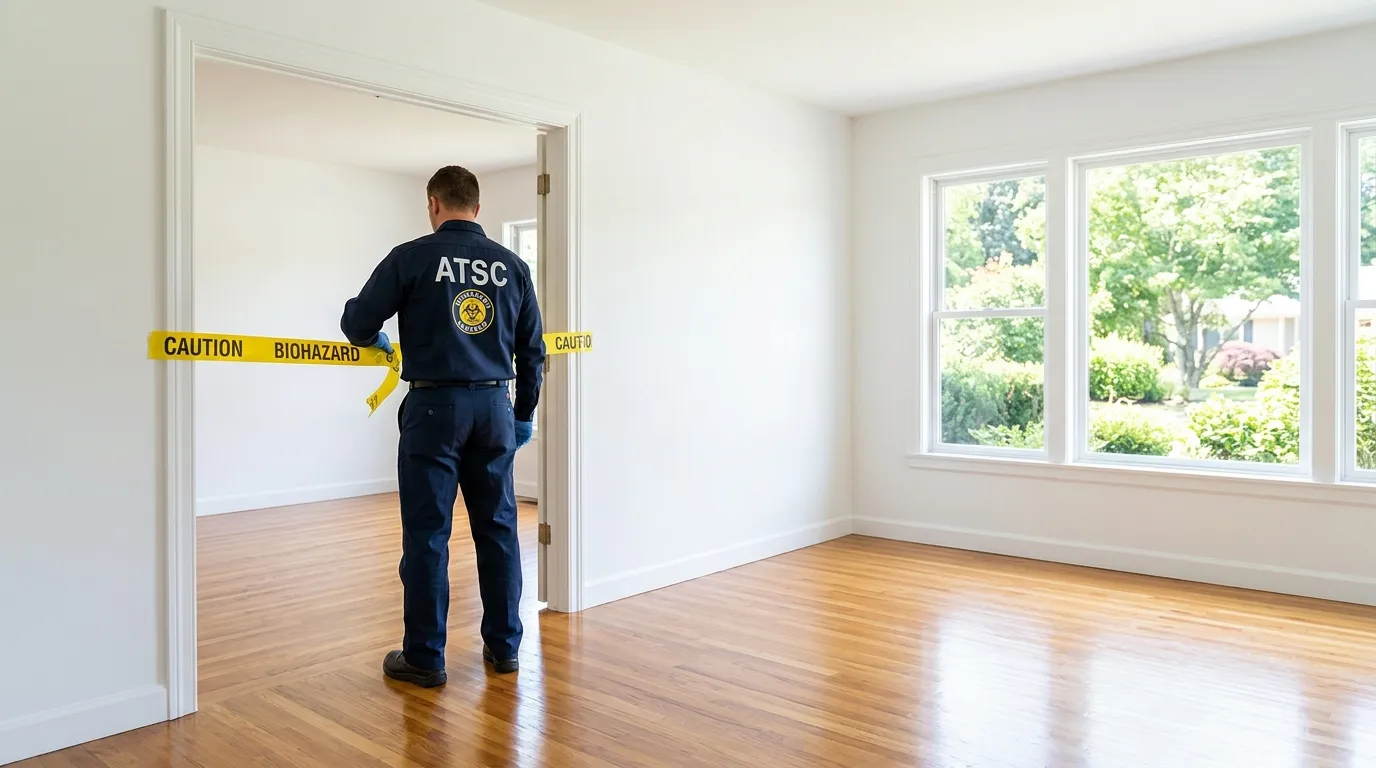 Certified biohazard cleanup crew performing Decomposition Cleanup in Arlington